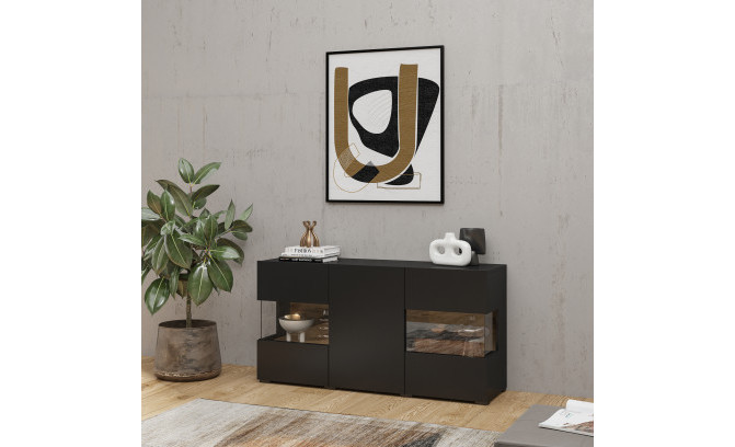 Секция AVA 24WNLM10 Czarny/Dąb Wotan